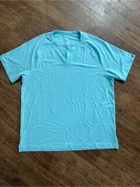 Rhone Men's Delta Pique Notch Neck Tee T Shirt, Sz XL